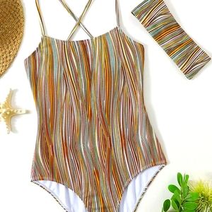 2 FOR $25: One-piece bikini WITH matching headband
